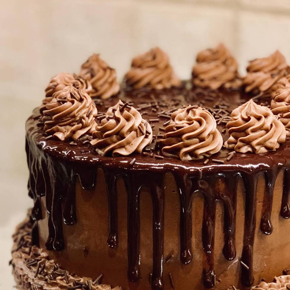 Chocolate drip celebration cake